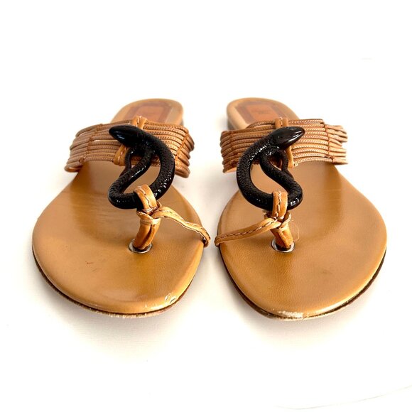 FINAL DROP!  Christian Dior Leather Strappy Neutral Slides - Picture 3 of 8